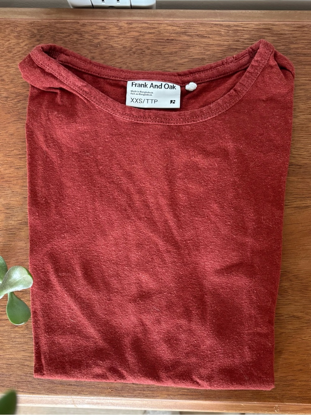 Frank & Oak Short Sleeve Tee in Rust Red